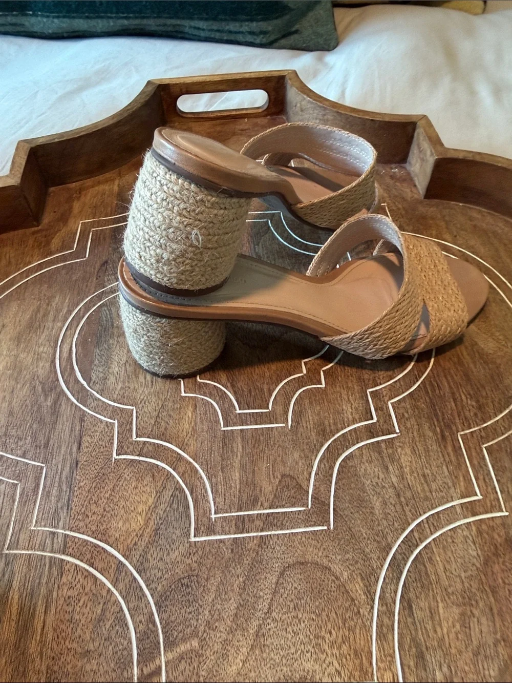 Chocolat Blu Braided Tan Slide Heels
